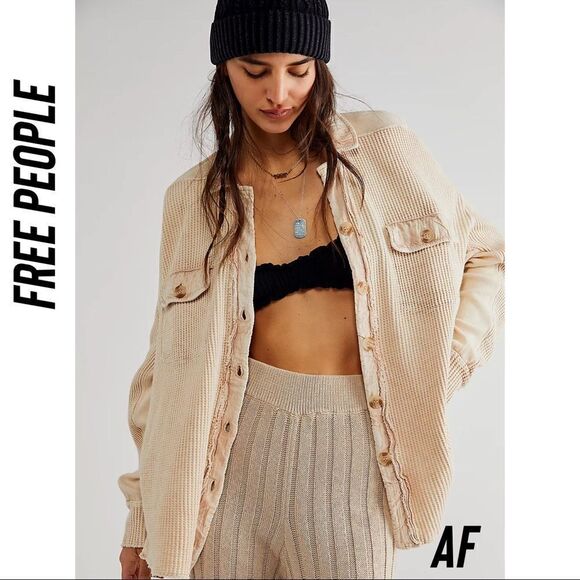 FREE PEOPLE ONE SCOUT JACKET SAND NWT MEDIUM - Picture 3 of 8